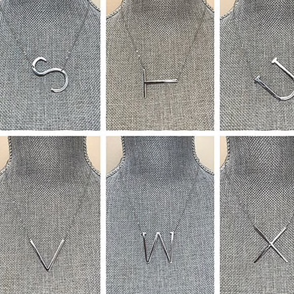 Large 1 1/2" Initial Necklaces-Gold,Silver orRose - Picture 7 of 8